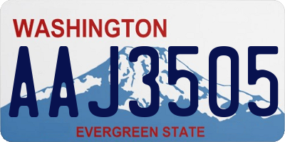 WA license plate AAJ3505
