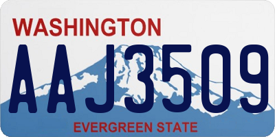 WA license plate AAJ3509