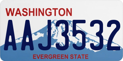 WA license plate AAJ3532