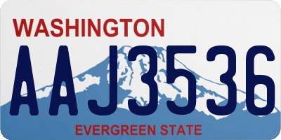 WA license plate AAJ3536