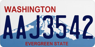 WA license plate AAJ3542