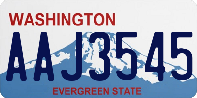 WA license plate AAJ3545