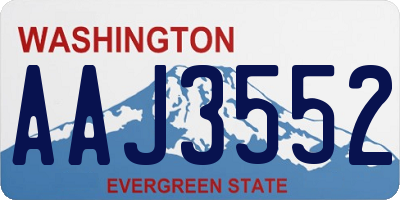 WA license plate AAJ3552