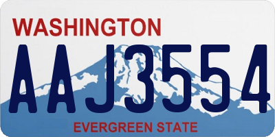 WA license plate AAJ3554