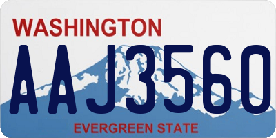 WA license plate AAJ3560
