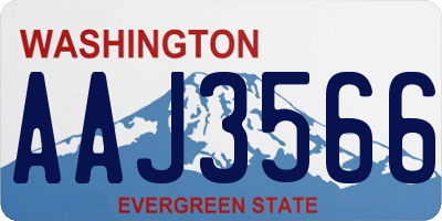 WA license plate AAJ3566