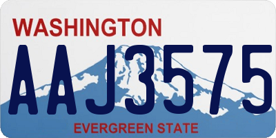 WA license plate AAJ3575