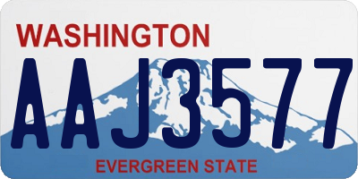 WA license plate AAJ3577