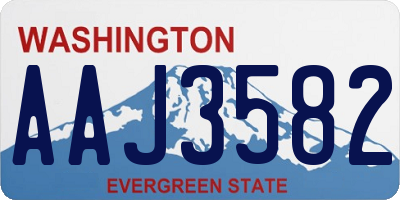 WA license plate AAJ3582