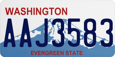 WA license plate AAJ3583