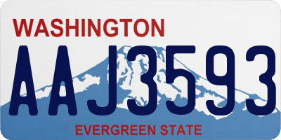 WA license plate AAJ3593
