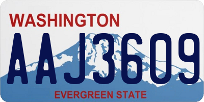 WA license plate AAJ3609