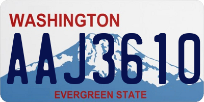 WA license plate AAJ3610
