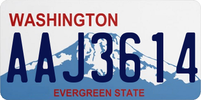 WA license plate AAJ3614