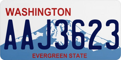 WA license plate AAJ3623