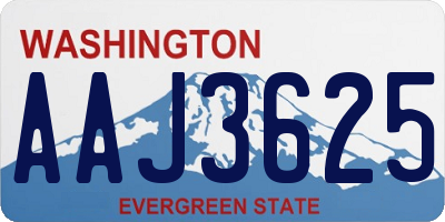 WA license plate AAJ3625