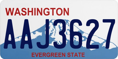 WA license plate AAJ3627