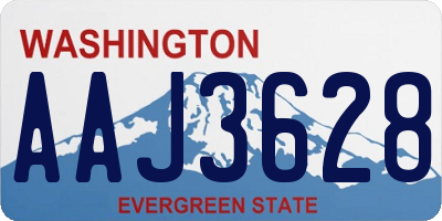 WA license plate AAJ3628