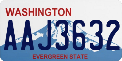 WA license plate AAJ3632