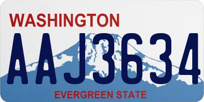 WA license plate AAJ3634