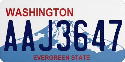 WA license plate AAJ3647