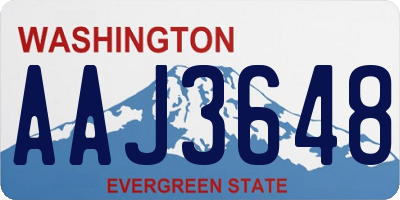 WA license plate AAJ3648