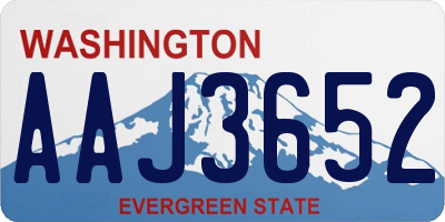 WA license plate AAJ3652