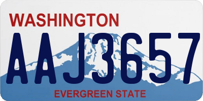 WA license plate AAJ3657