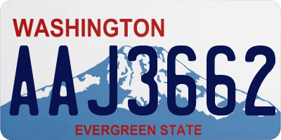 WA license plate AAJ3662