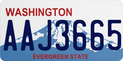 WA license plate AAJ3665