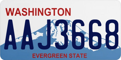 WA license plate AAJ3668