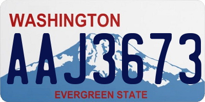 WA license plate AAJ3673