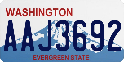 WA license plate AAJ3692