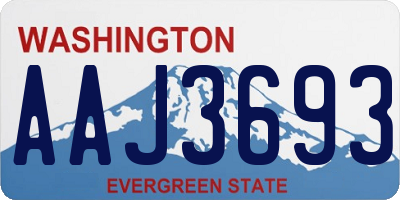 WA license plate AAJ3693