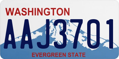 WA license plate AAJ3701