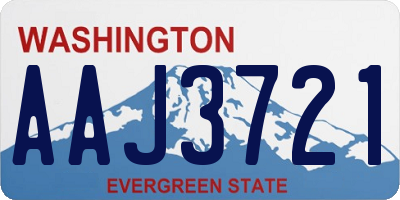 WA license plate AAJ3721