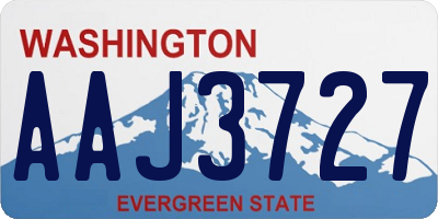 WA license plate AAJ3727