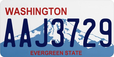 WA license plate AAJ3729