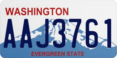 WA license plate AAJ3761