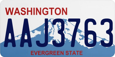 WA license plate AAJ3763