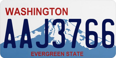 WA license plate AAJ3766