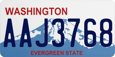 WA license plate AAJ3768