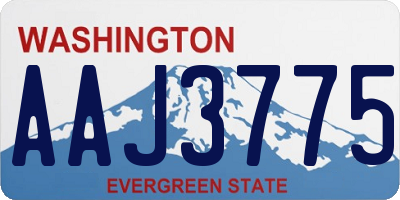 WA license plate AAJ3775