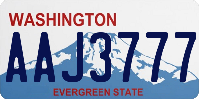 WA license plate AAJ3777