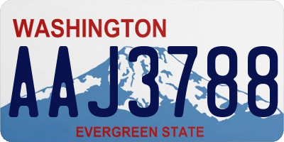 WA license plate AAJ3788