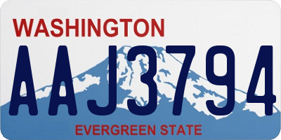 WA license plate AAJ3794