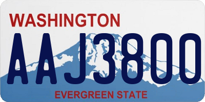 WA license plate AAJ3800