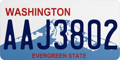 WA license plate AAJ3802