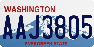 WA license plate AAJ3805