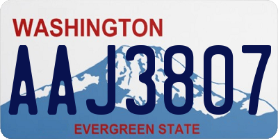 WA license plate AAJ3807